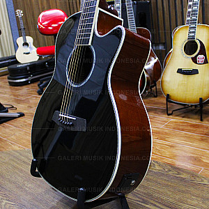 Cetta OM28CE BK Acoustic Electric Guitar, Black